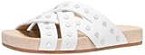 Michael Kors Women's Irene Flat Sandal, Optic White, 8.5