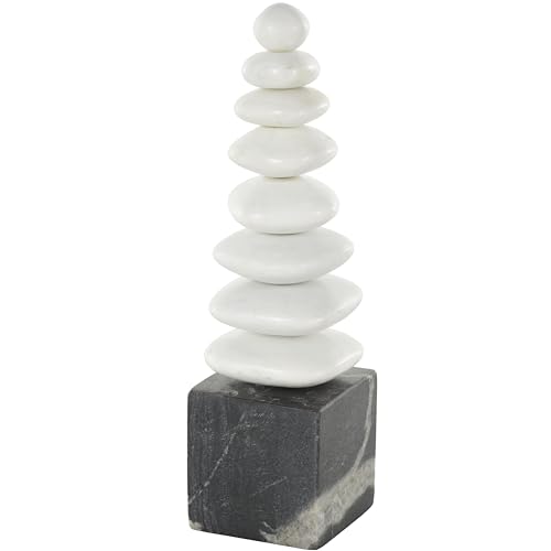 Escultura Decorativa Moderna de Mármol Blanco 3" x 4" x 12" miniatura 1