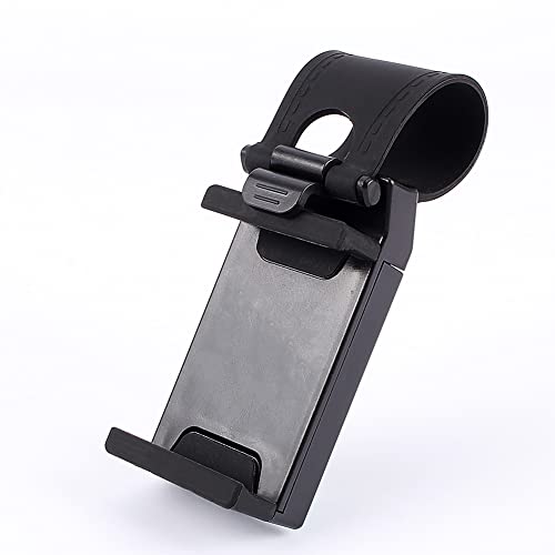 Universal Car Phone Holder Mounted on Steering Wheel Smart Mobile Phone Clip Mount Holders, Suitable Devices from 55mm-85mm