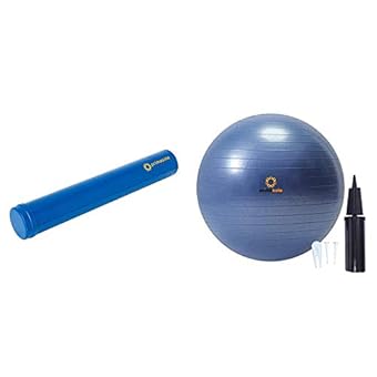 【Amazon.co.jp 限定】 プリマソーレ(primasole) エクササイズポール 【ネイビー】 長さ98cmのロングサイズ 耐荷重100kg ヨガ ストレッチ エクササイズ 筋膜セルフケアポール PSS91NH022 & 【Amazon限定ブランド】 フィットネスボール 65cm インディゴブルー 空気入れ付き バランスボール フィットネス ピラティス PSS91NH015【セット買い】