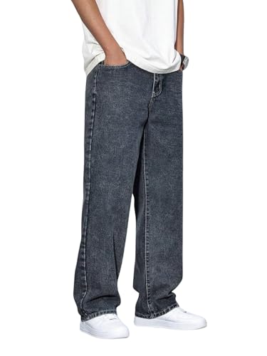 Image of GRECIILOOKS Men Jeans || Baggy Fit Jean's for Man || Loose Fit High Rise Denim || Stretchable Casual Wear Jean,s || Dance Rap Rapping Style Pant for Men || Denim Cotton Jeans