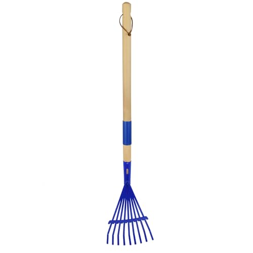 Xifando Kids Leaf Rake-Small Wooden Handle Leaf Rake Metal