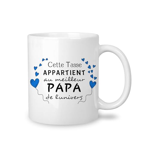 Yufansd Tasse Mug - Le Meilleur Papa de L'univers - Cadeau Original pour Père - Idée Fête des Pères, Anniversaire, Noël - Céramique 350 ml