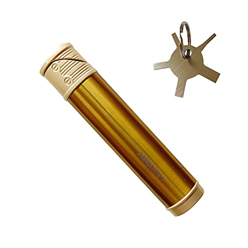 Butane Lighters,Torch Lighter Refillable Butane Fuel with Lighter Flame Adjuster Mini Pen Torch Lighter Jet Flame Gas Lighter Adjustable Windproof Cool Lighters Mens Gifts, Golden(Gas not Included)