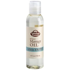Fabulous Frannie Massage Oil Unscented Natural A Base Oil for Essential Oil or Massage use. Made with Safflower, Grapeseed, Sweet Almond 4oz (Pack of 1)
