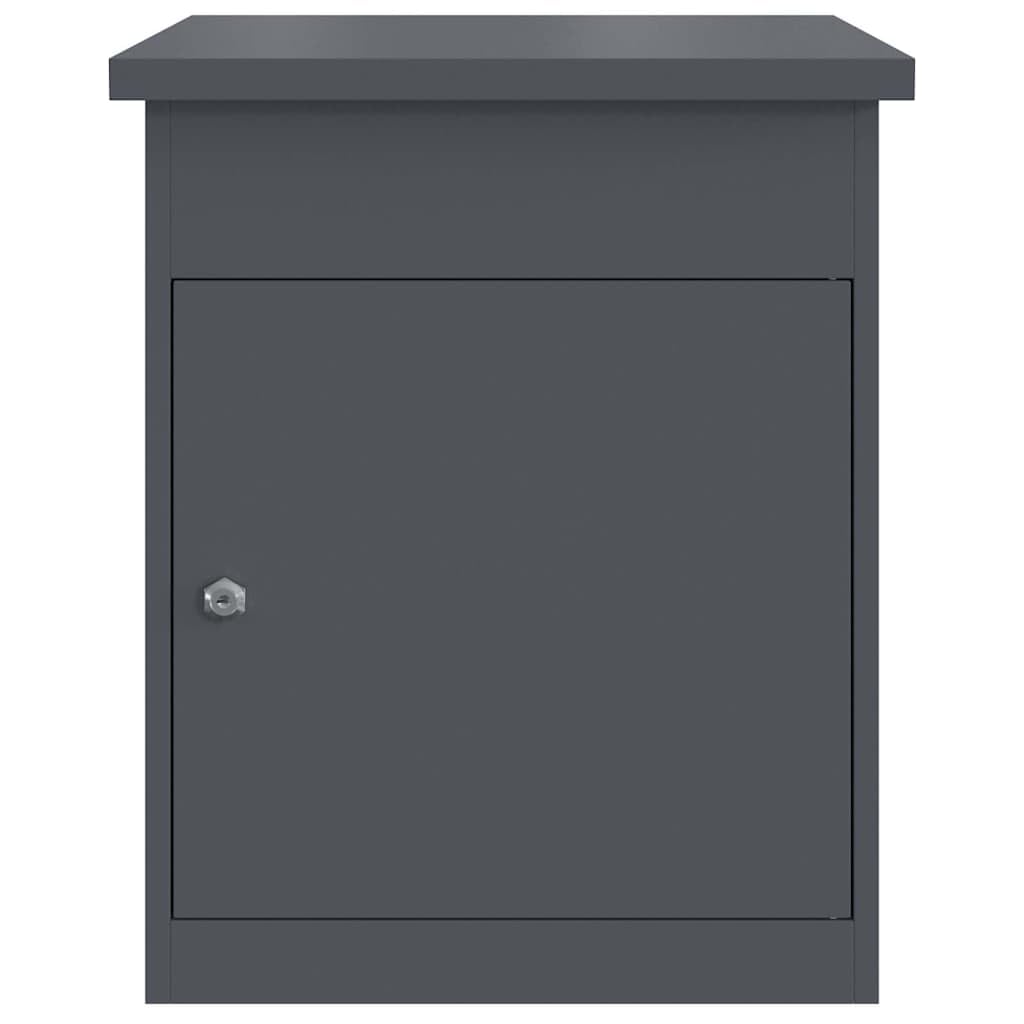 vidaXL Paketdrop-Box mit Speicher Anthrazit 47,5 x 38 x 59 cm Stahl, Sichere Paketbox, wasserdichtes Material, moderner Stil, Außenbriefkasten, tolle Lösung für Pakete, Garten-Deko
