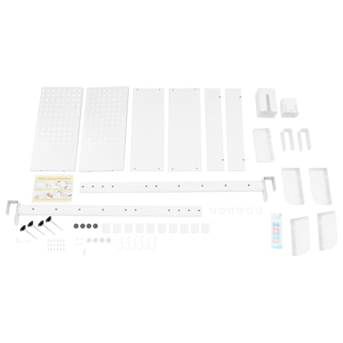Petite étagère à livres à clipser avec panneau perforé blanc - 8