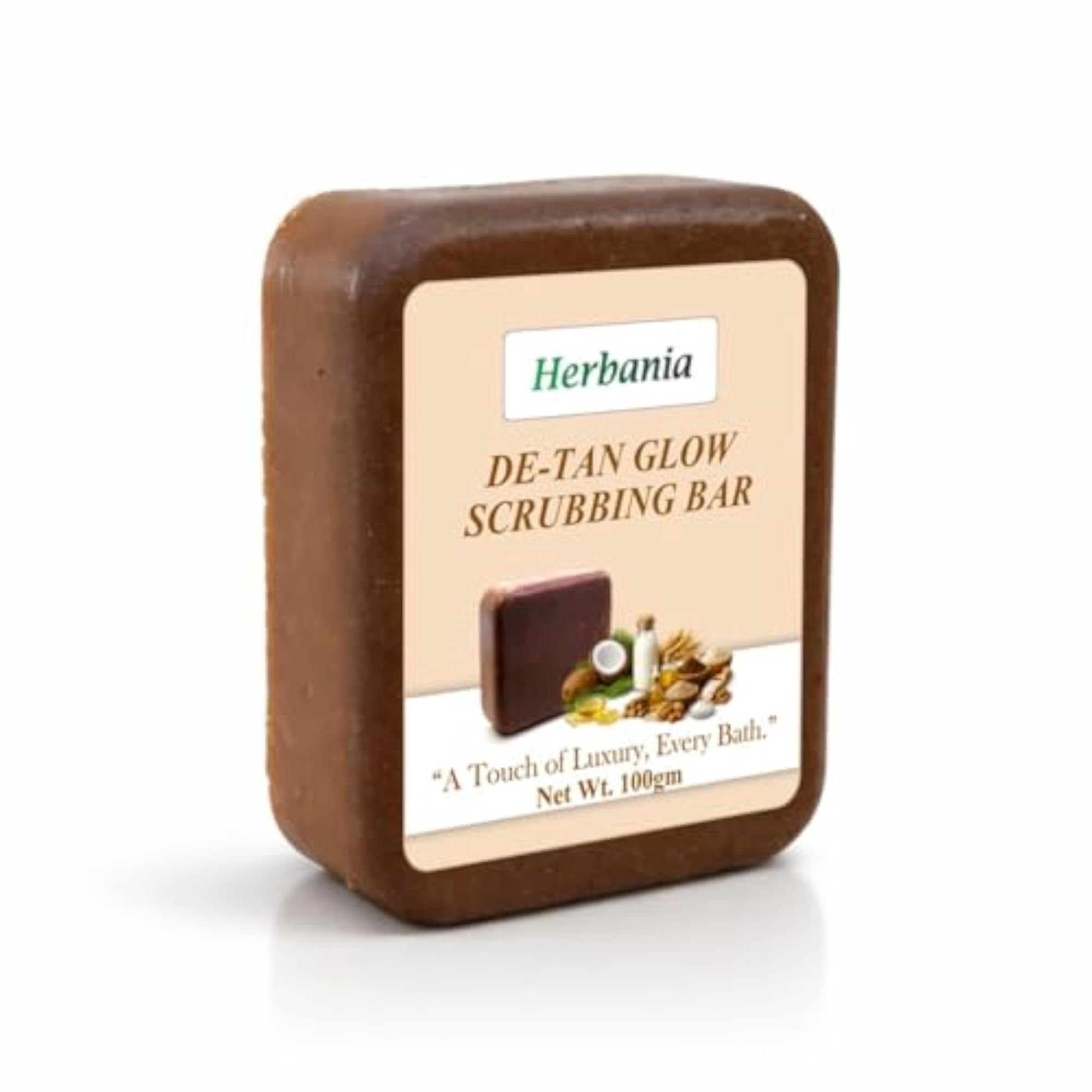 De-Tan Glow Scrub Soap, Exfoliating Bar for Tan Removal