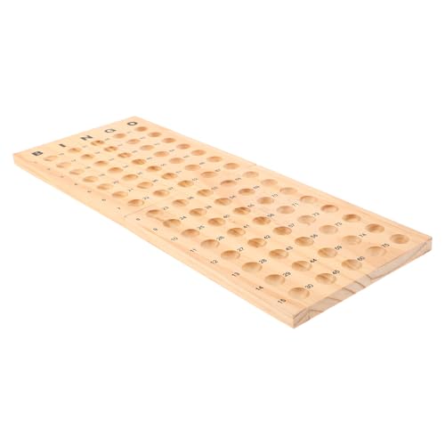 BESPORTBLE Bandeja De Madera Maciza para Tablero De Bingo Soporte De Bolas De Madera Juegos De Mesa Matemáticos Juguetes para Contar para Pequeños Organizador para Fiestas De Bingo