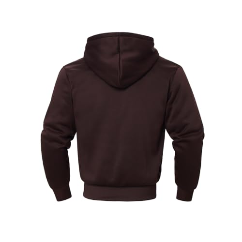 Image of TanBridge Plaid Flannel Hoodie Sherpa Fleece Lined Shirt Jacket Cotton Hoodies Zip Up Winter Warm Coat