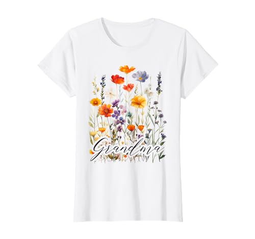 Grandma Wildflowers - Jardinera de Navidad para mujer, Día de la Madre Camiseta