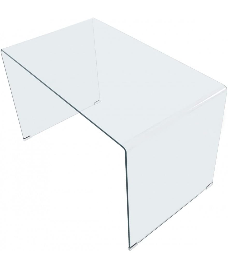 PEGANE Table de Bureau rectangulaire en Verre - Longueur 120 x Profondeur 70 x Hauteur 74 cm