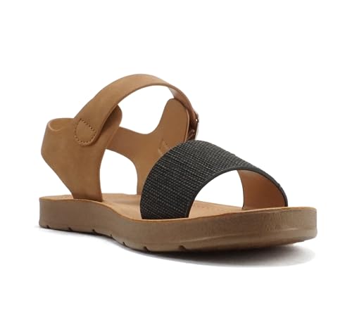 Image of Soda PLENTY ~ Women's Strappy Ankle Wrap Buckle Fashion Flat Sandals