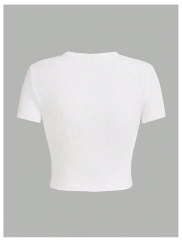 WDIRARA Girl's Floral Graphic Print T-Shirts Crew Neck Short Sleeve Tee Y2k Tops2