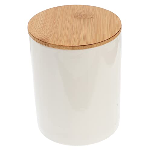 TOPPERFUN 1 Tarro Pequeño Para Alimentos Con Tapa Impermeable De Cerámica Para Té Vacío Para Flores Sellado Para Granos Con Tapa De Cerámica Blanca