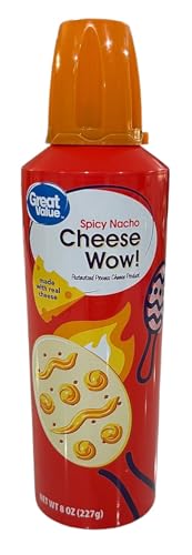 Generic Cheese Wow - Easy Cheese Spray Can - Spicy Nacho – 8oz Can – Crackers Sandwich Snack – On the Go