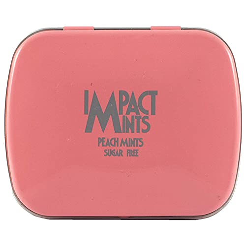 Image of Impact Mints Sugar-free Mints Peach Flavor (Pack of 9) 14g each, for everlasting & pleasant breath, product of Germany, pocket-friendly Mints in classic Tin packaging