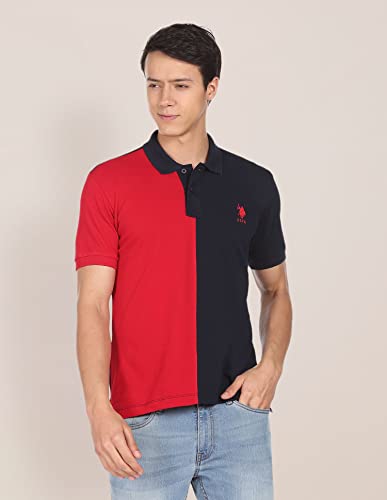 Image of U.S. POLO ASSN. Slim Fit Polo T Shirts for Men - 100% Cotton, Half Sleeves Mens Tshirt