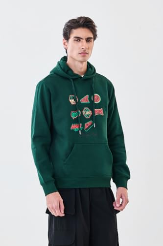 Image of SNITCH Men Casual Hoodie| Oversized Fit Hooded Neckline with Graphic Print & Long Sleeve| Soft Cotton-Polyester Blend for Daily Winter Wear & Streetwear