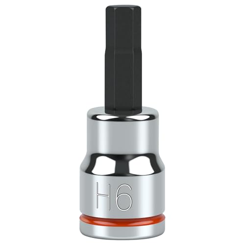 Image of 3 /8 Inch Drive Hex Bit Socket, H6, Full Polished, Premium CR-V & S2 Alloy Steel Head Made for Auto /Mechanical