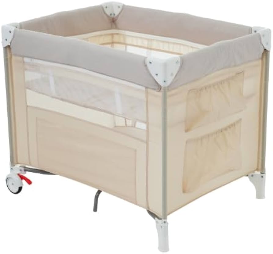 新品　ベビーベッド　プレイヤード　ベビーサークル　折りたたみ　ブラウン　茶色 Amazon.co.jp: BTM ベビーベッド 折りたたみ プレイヤードベビー