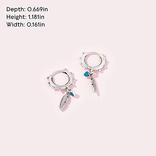 Pendiente aro Pandora 297205EN168 mujer plata Plumas Espirituales