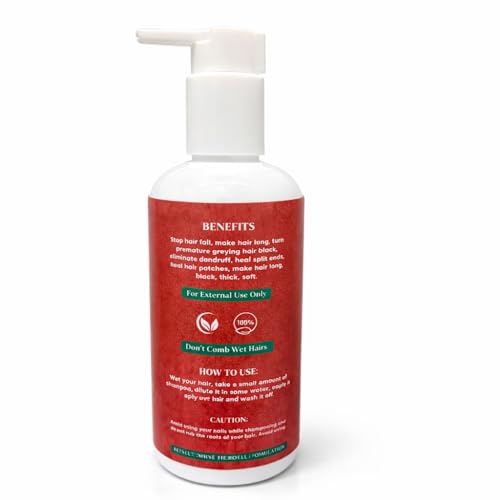 Image of Mitraamm Herbal Extreme Hair Growth Shampoo 300ml for Men & Women | Natural Hair Fall Control & Scalp Nourishing Sulphate & Parabean Free Shampoo | Ayurvedic Herbal Cleanser for Strong, Thick & Healthy Hair