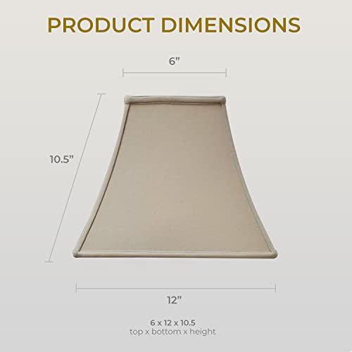 Image of Royal Designs, Inc. Regal Square Bell Lamp Shade, 6 x 12 x 10.5, Linen Beige (BSO-715-12LNBG)