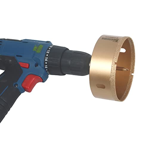 Image of 4 Inch Diamond Hole Saw with Center Drill Bit | Brazed Diamond Core Drill Bit 100mm, Dry Drilling, For Ceramic, Porcelain Tile, Glass, For Granite, Quartz and Marble