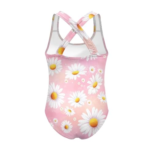 UNICEU Floral One Piece Swimsuit for Girls Sleeveless Full Coverage Bathing Suit Criss Cross Back Breathable Swimwear2
