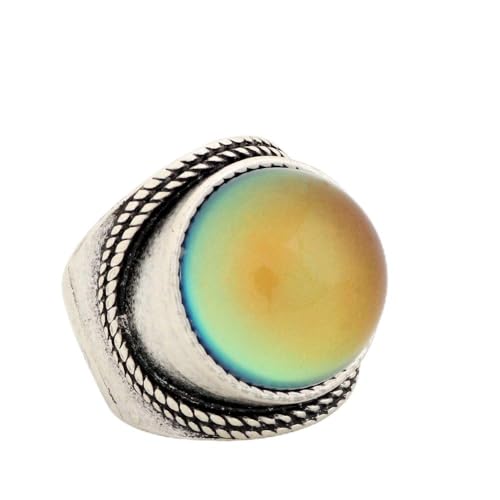 Mojo Mood Rings Antique Sterling Silver Plated Big Round Stone Ring Color Change MJ-RS045 (9)