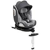 Vasacava Baby Car Seat 360° Rotating i-Size R129 ISOFIX with Support Leg Newborn to 12 Years Side Impact Protection Adjustable Headrest & Recline Group 0+1+2+3 Suitable from 40–150cm