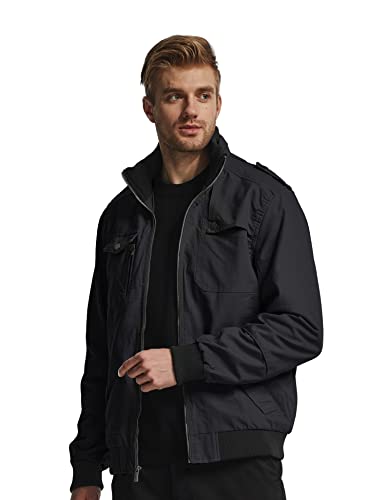 Wantdo Men's Military Cotton Stand Collar Casual Bomber Jacket Large Grey #TOP2