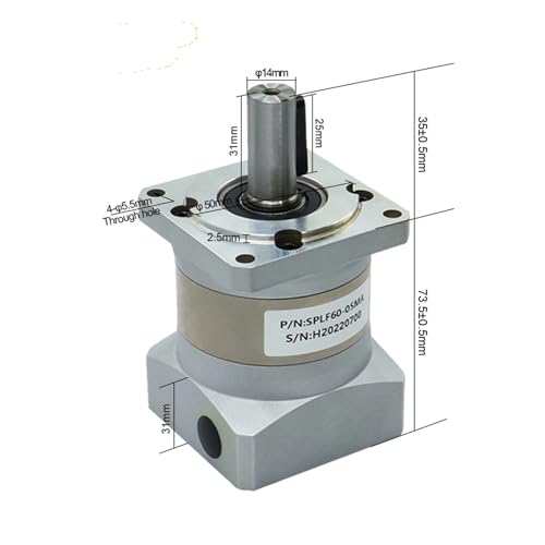 Réducteur planétaire haute précision pour servomoteur avec bride 60 mm ratio 25