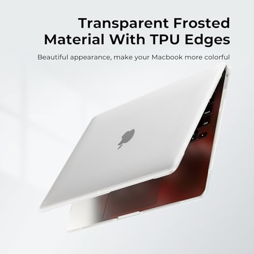 Image of BlueSwan Anti-Cracking Case for MacBook Air 13 inch, M1 Chip 2020-2018 A2337 A2179 A1932, Drop Protection Soft TPU Bumper PC Base for Air 13.3 inch, Frosted White