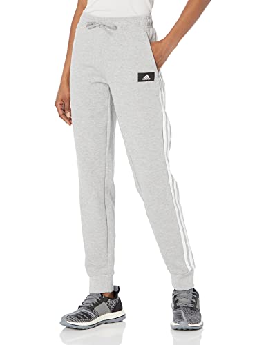 Pantalon Adidas Future Icon 3-Stripes gris chiné en taille XL pour femme