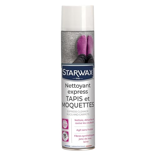 STARWAX - Nettoyant Express Pour Tapis Et Moquettes En Fibres Naturelles Et Synthétiques Et Jonc De Mer - Nettoie Et Ravive - Sans Frotter - Formule Express - Fabriqué en France - 600 ml