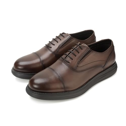 Image of Thomas Crick Genuine Leather Oxfords with Enhanced Comfort and Grip Lace -UP Shoes