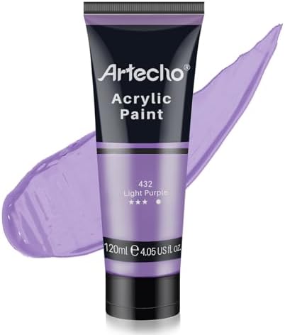 Artecho Acrylfarbe Violett Hell 120 ml, Wasserfest und Lichtecht, Schnell Trocknend, Acrylfarbe für Leinwand, Holz, Stoff, Handwerk, Leder und Stein.
