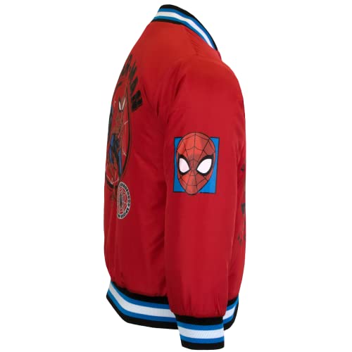 Marvel jaqueta bomber de super-heróis para meninos, jaqueta bomber homem-aranha (vermelha, tamanho 1