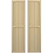 Ekena Millwork ARW101BF414X66NTH Americraft Four Exterior Real Wood Two Equal Panel Framed Board-n-Batten Shutters (Per Pair), 14"W x 66"H, Natural Twine