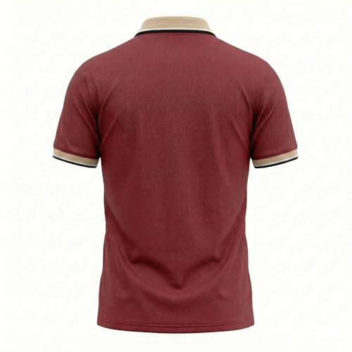 Image of Regular Fit Solid Half Sleeve Casual Tipping Collar Polo T-Shirt for Men