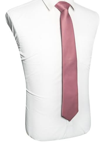 Image of JEMYGINS Solid Color Tie Mens Necktie for Business and Wedding