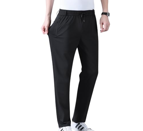 Airflexion Pants, Airflexion - Pull On Ice Silk Comfort Everyday Pants, Super Stretch Drawstring Jogger Pants with Pockets