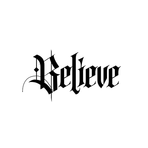 Believe Semi-Permanent Temporary Tattoo, Realistic Motivational Calligraphy Phrase and Faith Graphic, Waterproof Plant Organic Ink Lasting Up to 2 Weeks-image-9