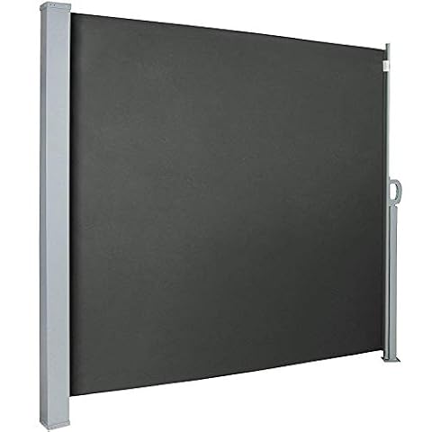 UISEBRT Markiza boczna 160 x 300 cm (wys. x dł.) Roleta boczna Ochrona przed słońcem, osłona przed wzrokiem i wiatrem na balkon, taras, ogród, szary dymowy