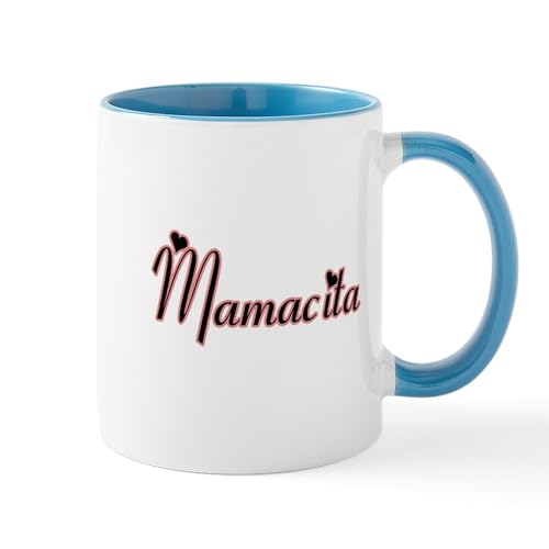 Taza Café Cerámica 11 oz Blanco Azul Interior miniatura 1