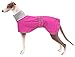 Dog Coats with Reflective Bar, Dog Winter Coat Soft Polyester Fleece, Adjustable Band - Dog Winter Jacket for Greyhounds, Lurchers and Whippets - Pink - XXL