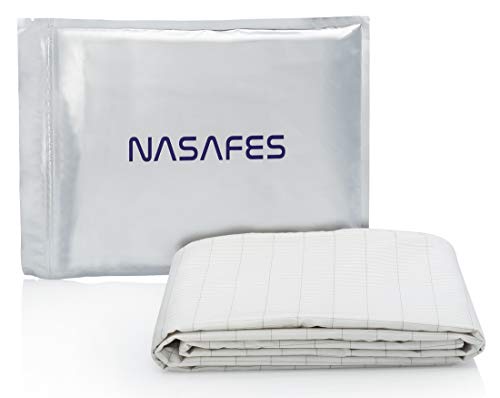 Nasafes Erdungslaken - 280 x 80 cm  Erdungsbettlaken  Erdungsbettuch  Baumwolle Bettlaken mit Silberfäden für gesunden Schlaf