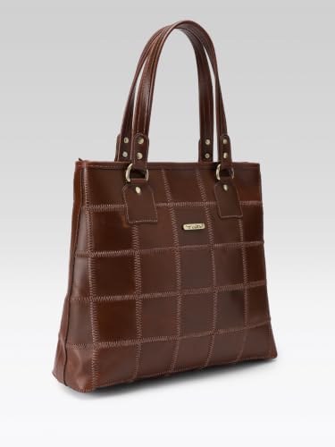 Image of Celtic Genuine Leather Tote Bag for Women | Multi Panel Design Spacious Shoulder Handbag for Office Work and Daily Use | Fits Up to 13 Inch Laptop | Multi Color | Gift for Women